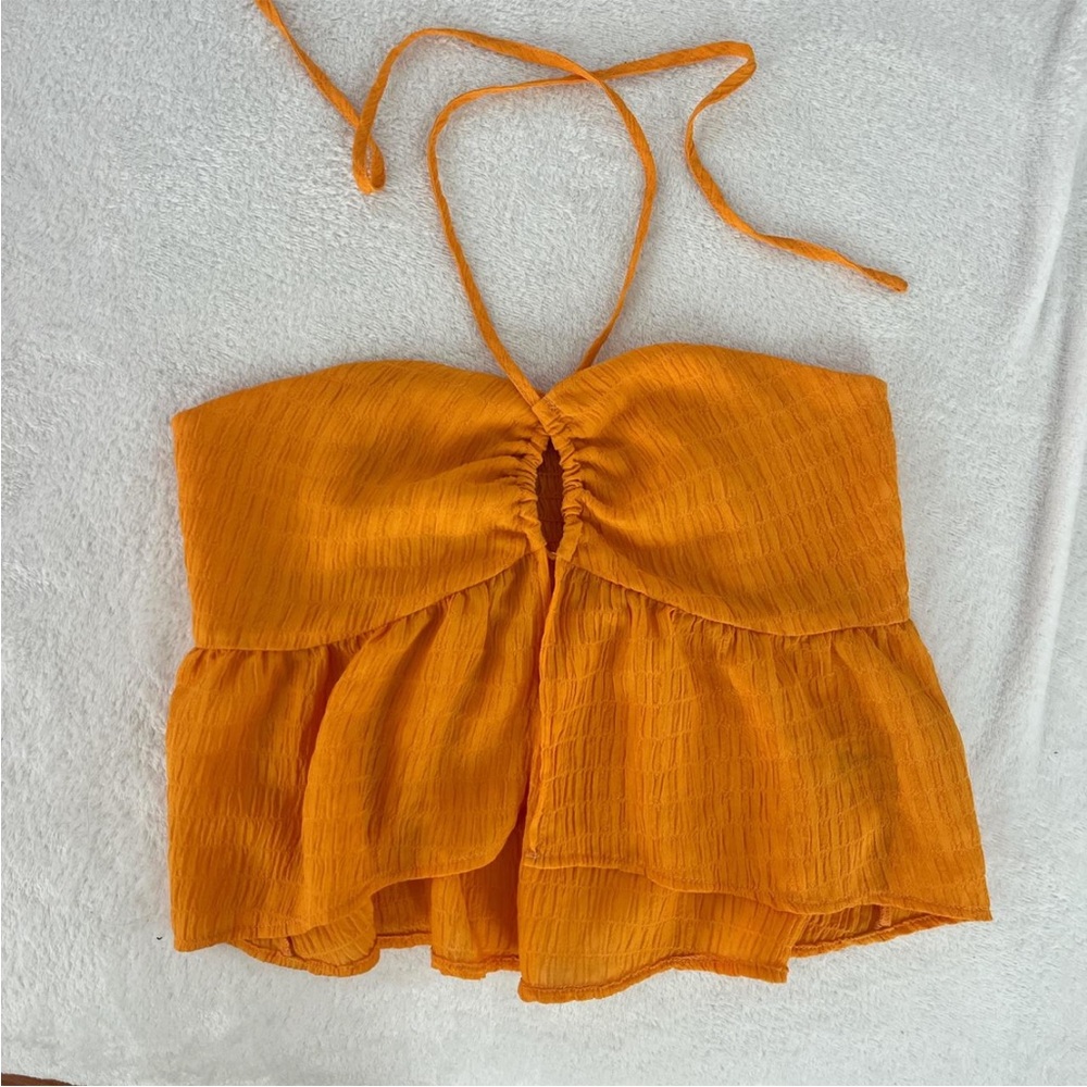 Wild Fable Orange Halter Crop Top